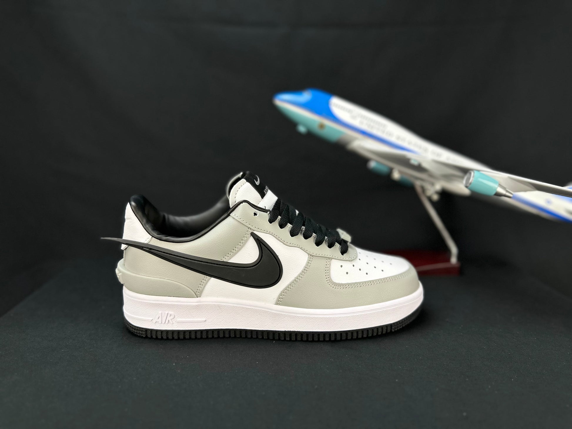 NIKE Air Force 1 'big Swoosh Grey' Unisex Streetwear Limited Edition - **Nike Air Force 1 'Big Swoosh Grey'** The Nike Air Force 1 'Big Swoosh Grey'