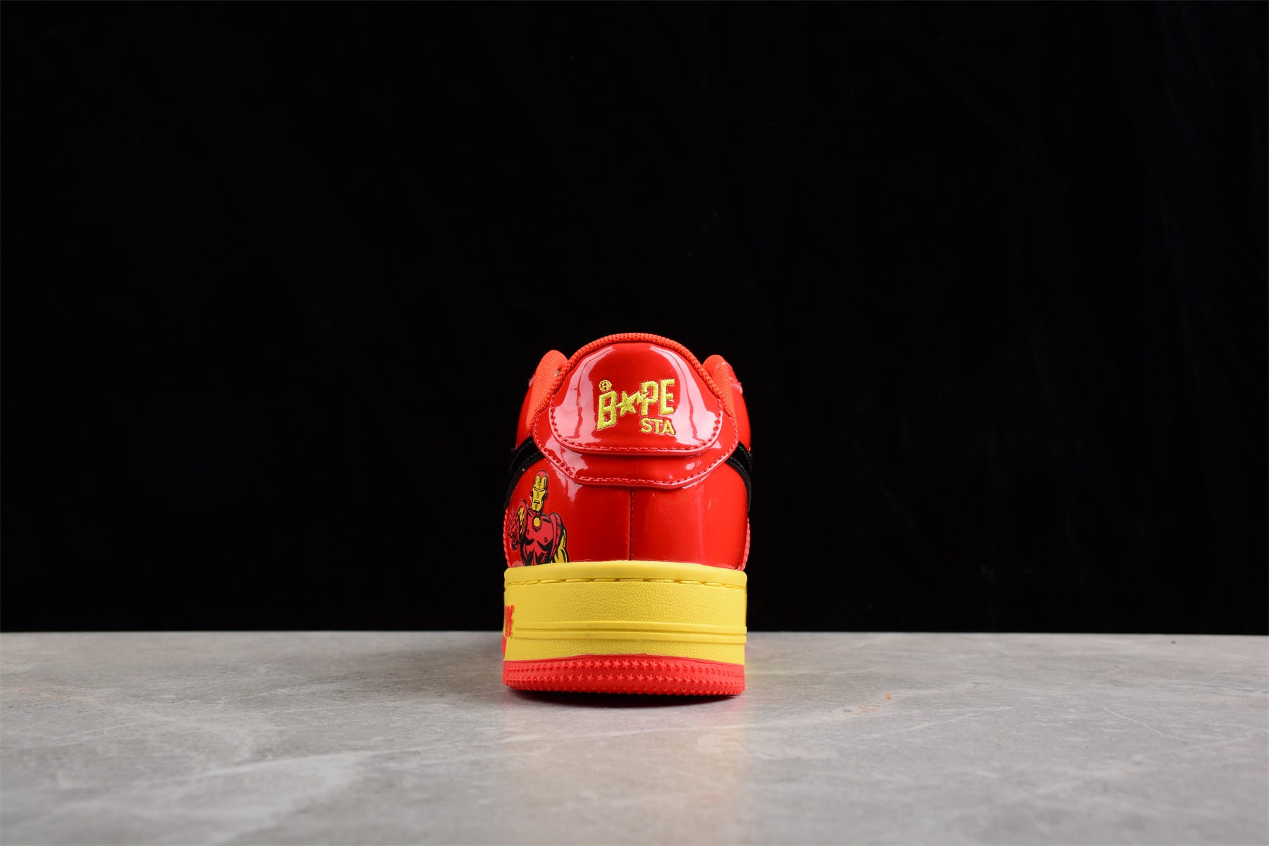 BAPE Sta Low-top Sneakers In And Yellow Iron Man Edition - Red Unisex Streetwear Limited Edition - **BAPE STA Low-Top Sneakers in Red and Yellow Iron Man Edition** Introducing the BAPE STA