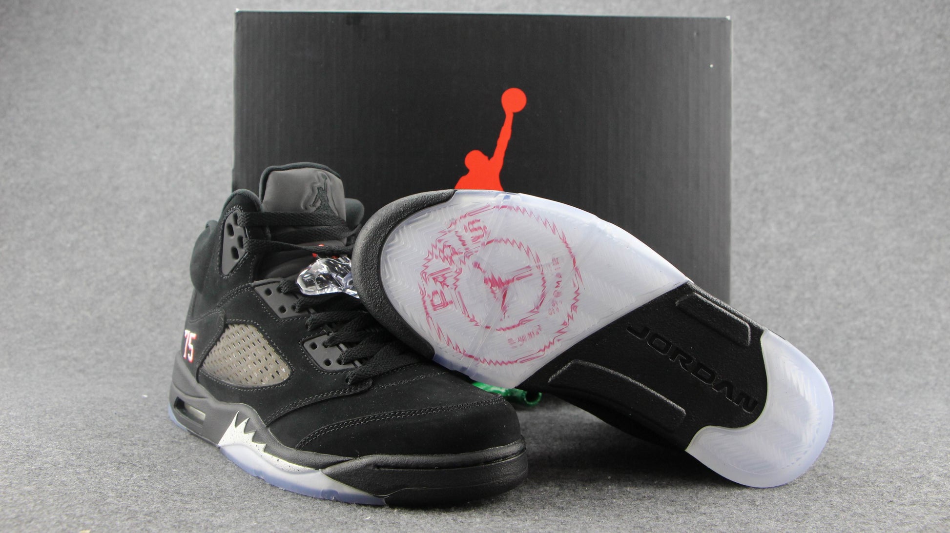 Jordan 5 Retro 'paris Saint-germain' - Black Unisex Streetwear Limited Edition - **Product Description: Air Jordan 5 Retro 'Paris Saint-Germain'** The Air Jordan 5 Retro 'Paris Saint-Germain'