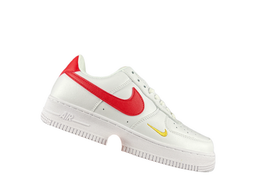 NIKE Air Force 1 'mini Swoosh - Red' - White Unisex Streetwear Limited Edition - **Nike Air Force 1 'Mini Swoosh White/Red'** The Nike Air Force 1 'Mini Swoosh White/Red'