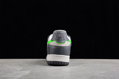 BAPE Sta Low-top Sneakers In Grey And Neon - Green Unisex Streetwear Limited Edition - **BAPE STA Low-Top Sneakers in Grey and Neon Green** Introducing the BAPE STA Low-Top Sneakers