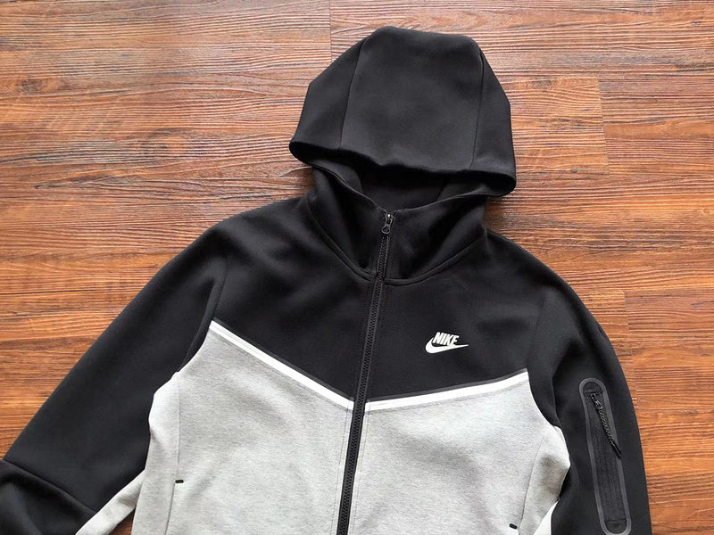 NIKE Tech Fleece Hoodie - - Grey - Black Unisex Streetwear Limited Edition