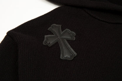 CHROME Hearts Cross Patch Hoodie - Black Unisex Streetwear Limited Edition