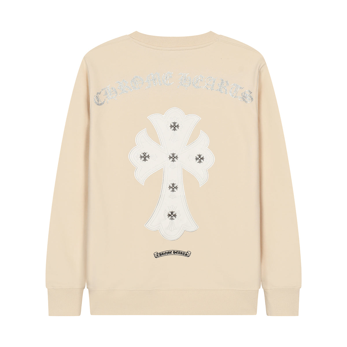 CHROME Hearts Cross Patch Sweatshirt Beige - White Unisex Streetwear Limited Edition