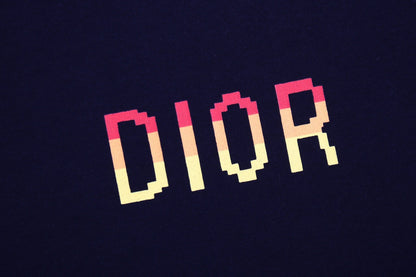 Dior Gradient Logo T-shirt - Black Unisex Streetwear Limited Edition - <p dir='ltr'><span>Black t-shirt featuring a distinctive 'DIOR' logo in a gradient color scheme on