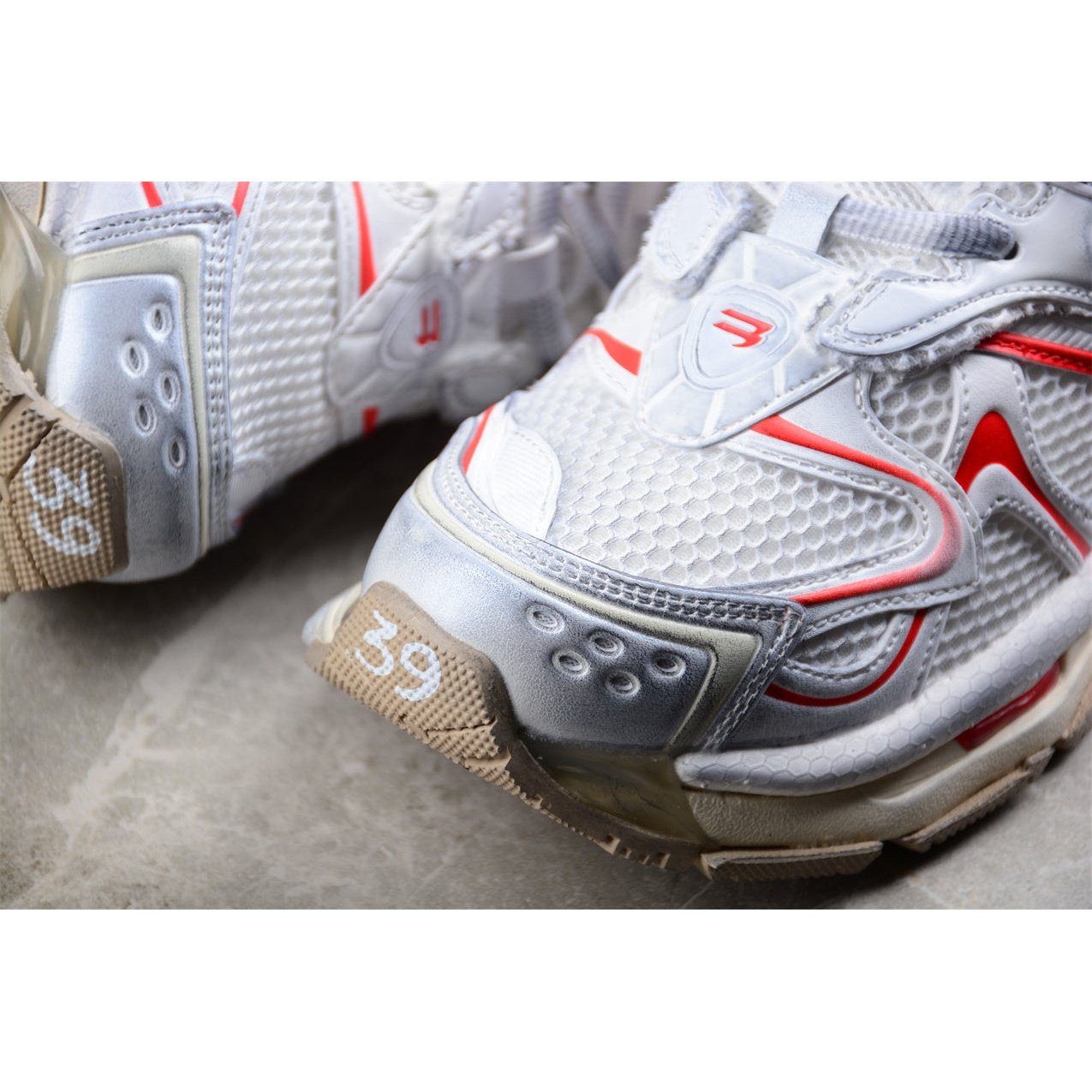 BALENCIAGA Runner - Beige Red Sneakers - White Unisex Streetwear Limited Edition - The Balenciaga Runner x White Beige Red sneakers offer a fresh and sophisticated take on