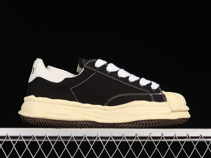 MAISON Mihara Yasuhiro Blakey Og Sole Leather Low Beige Sneakers - Black Unisex Streetwear Limited Edition