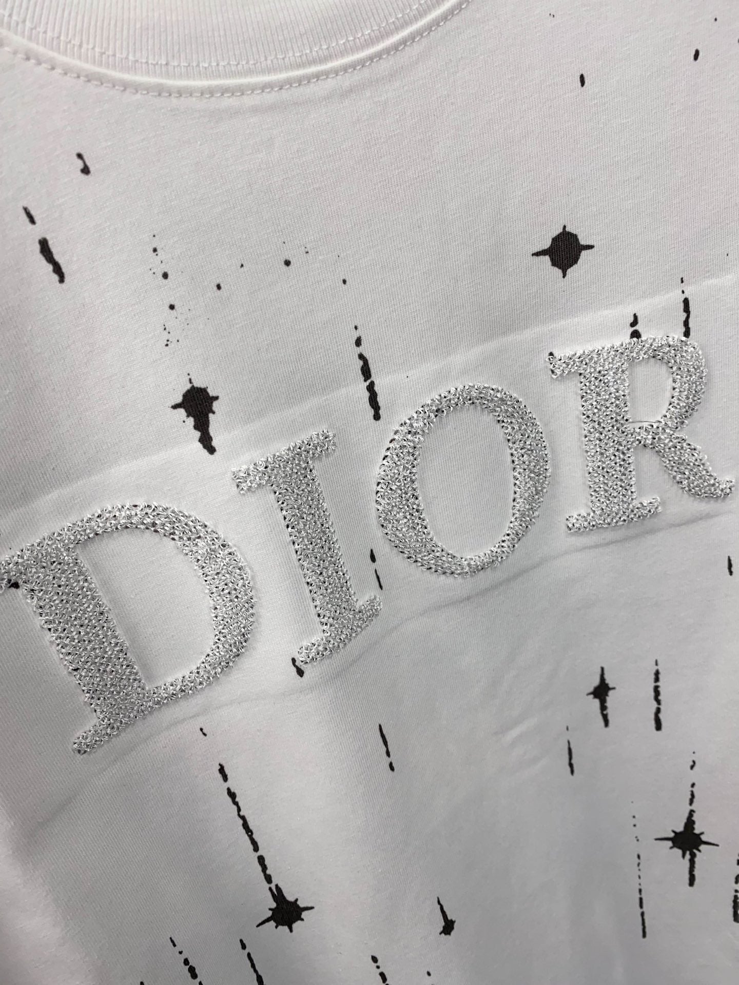 Dior Starry Sky T-shirt In - White Unisex Streetwear Limited Edition - The Dior Starry Sky T-Shirt in white is a striking blend of elegance and contemporary