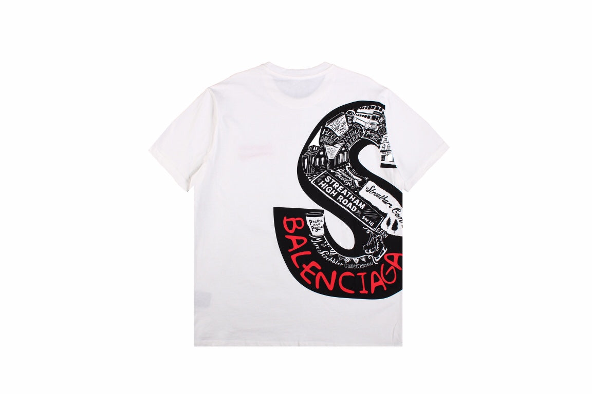 Balenciaga - Supreme T-shirt With Front Logo - White Unisex Streetwear Limited Edition - <p dir='ltr'><span>White t-shirt featuring a small pink Supreme logo on the front. Stylish collaboration