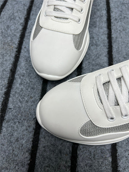 PRADA America's Cup Soft Rubber Silver Sneakers - White Unisex Streetwear Limited Edition