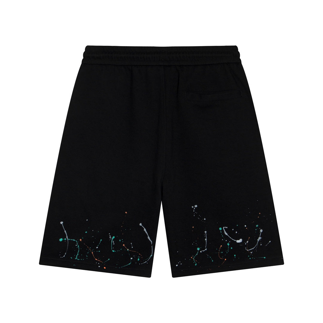 CHROME Hearts Paint Drip Shorts - Black Unisex Streetwear Limited Edition
