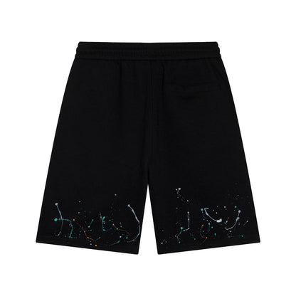 CHROME Hearts Paint Drip Shorts - Black Unisex Streetwear Limited Edition