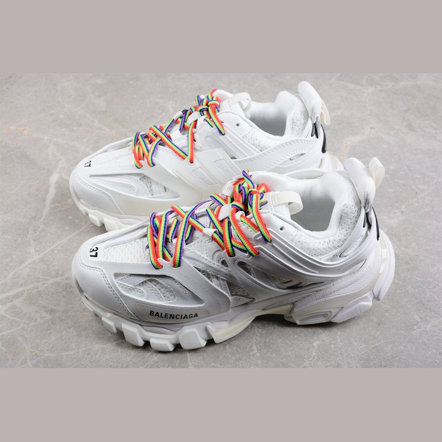 BALENCIAGA Track - - White Unisex Streetwear Limited Edition - The Balenciaga Track x White Color sneaker elevates the iconic design with a fresh, all-white