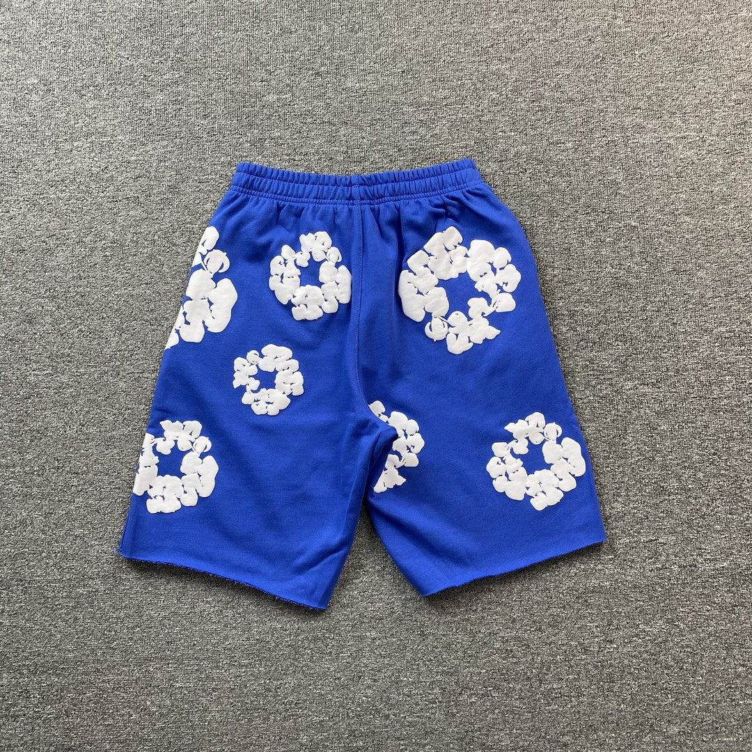 DENIM Tears Cotton Wreath Shorts Deep - Blue Unisex Streetwear Limited Edition