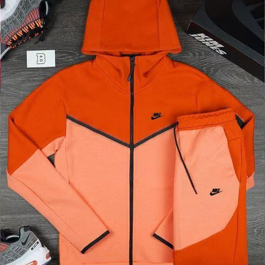 NIKE Tech Fleece Hoodie - Campfire - Orange Unisex Streetwear Limited Edition - The NIKE TECH FLEECE HOODIE CAMPFIRE ORANGE - REPLICA fuses modern sportswear innovation with bold