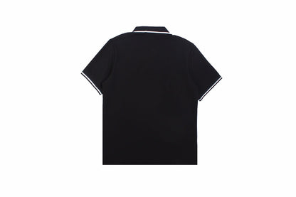 Dior Polo Shirt With Floral Logo Design - Black Unisex Streetwear Limited Edition - <p dir='ltr'><span>This Dior polo shirt features a floral logo design. It is black with
