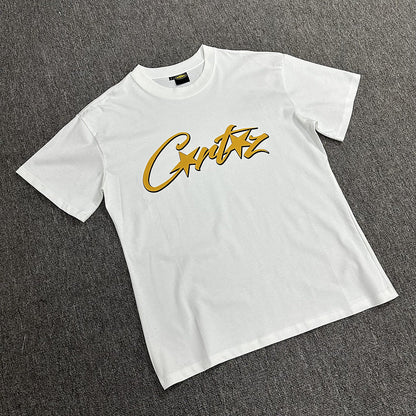 CORTEIZ Allstarz Tee Gold T-Shirt - White Unisex Streetwear Limited Edition - The CORTEIZ ALLSTARZ TEE WHITE GOLD - REPLICA is the perfect blend of minimalist elegance