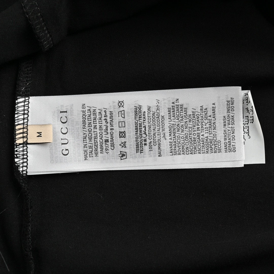 Camiseta Gucci con logo de vaca de dibujos animados (negra)