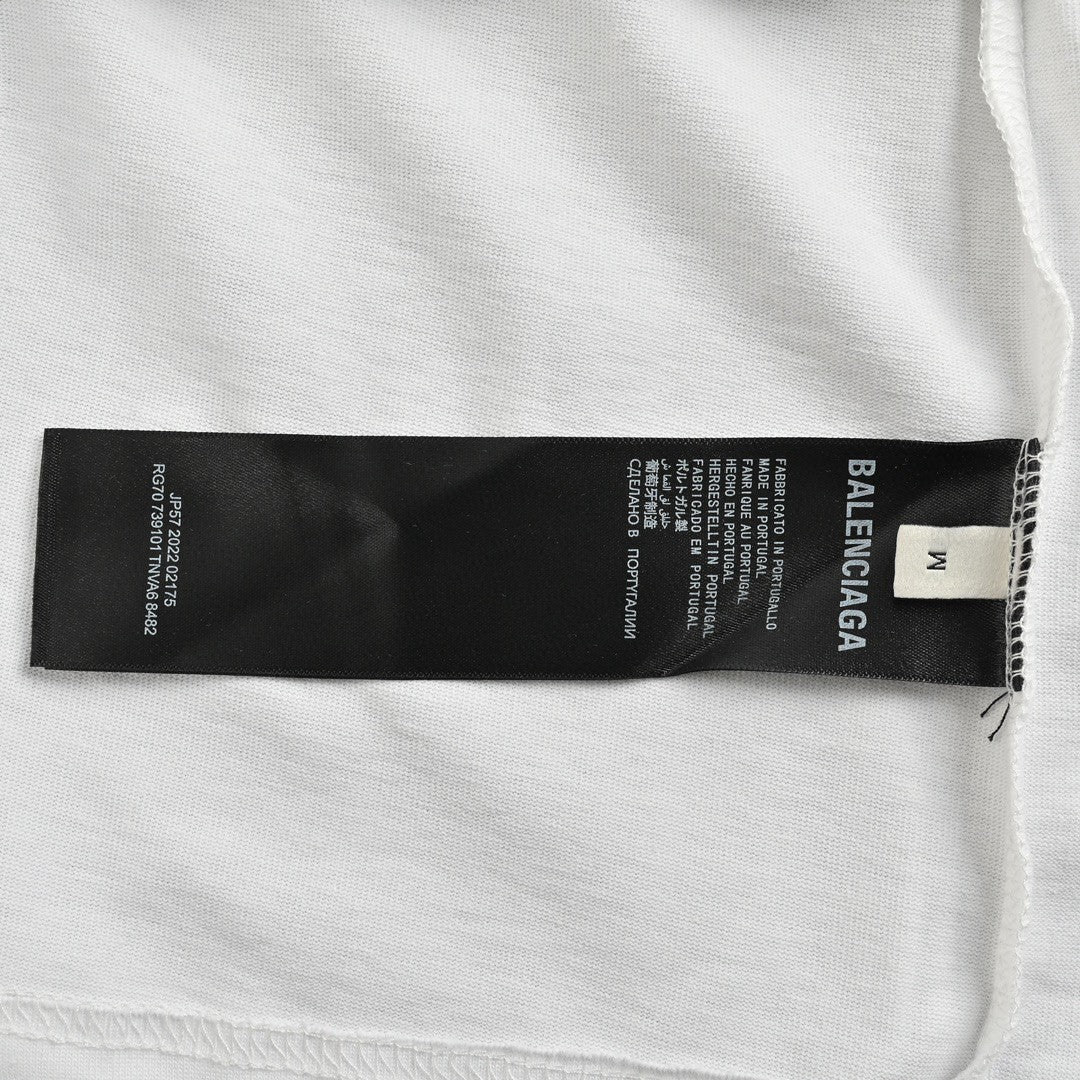 T-shirt blanc Balenciaga avec motif graphique audacieux