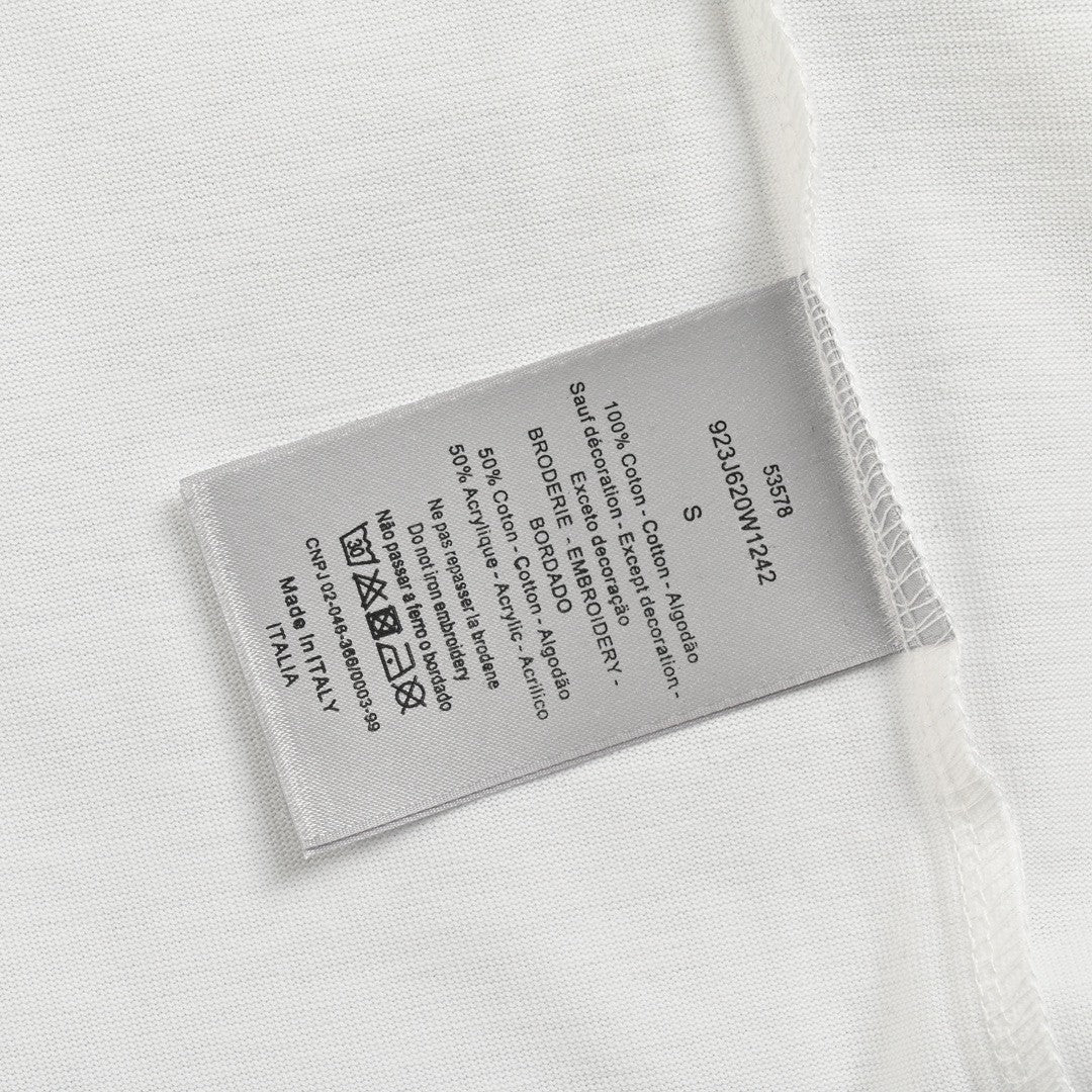 T-shirt Dior brodé avec logo CD (blanc)