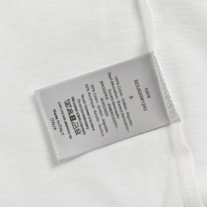 T-shirt Dior brodé avec logo CD (blanc)