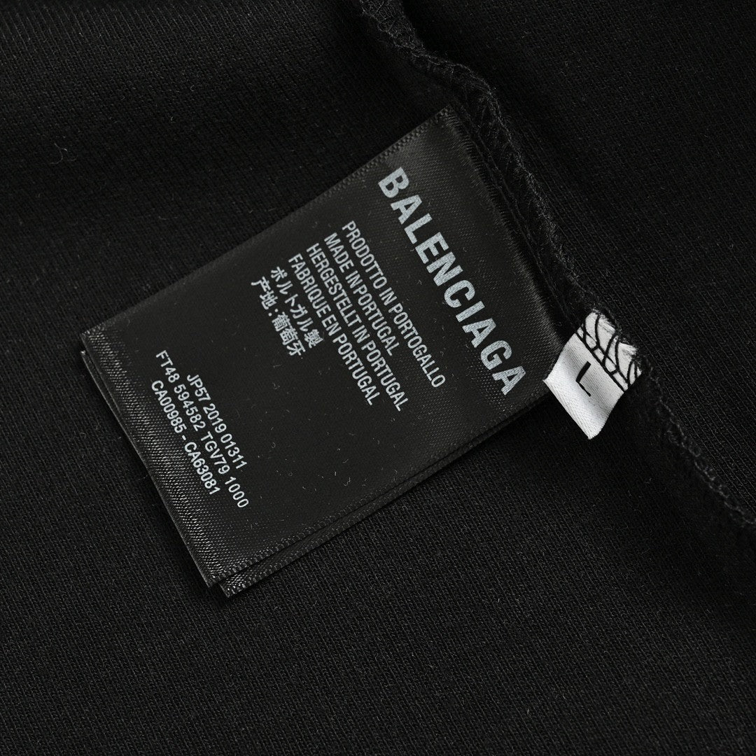 T-shirt à manches longues avec logo Balenciaga - Noir