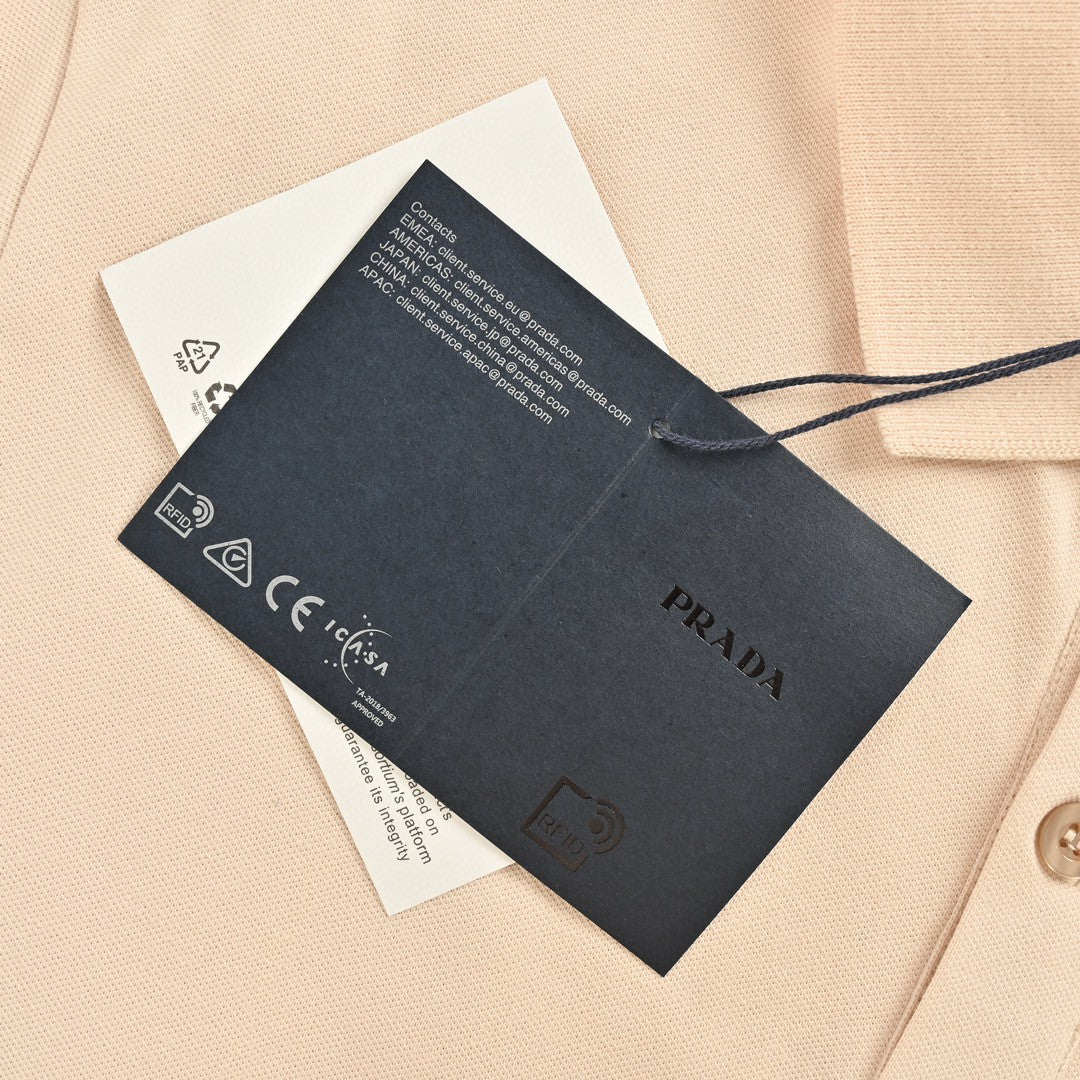 Prada Logo Patch Beige Polo Shirt - insole - replica sneakers