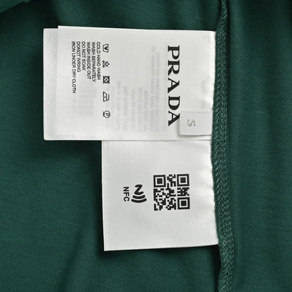 Prada Green Contrast Trim T-Shirt - box - replica sneakers