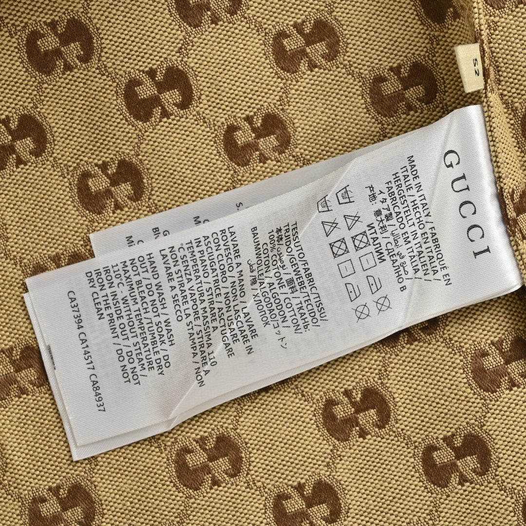 Camisa Gucci GG Monogram Beige de manga corta