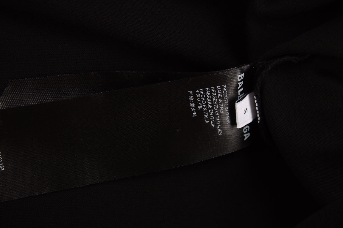 Chemise à manches longues noire avec logo BALENCIAGA