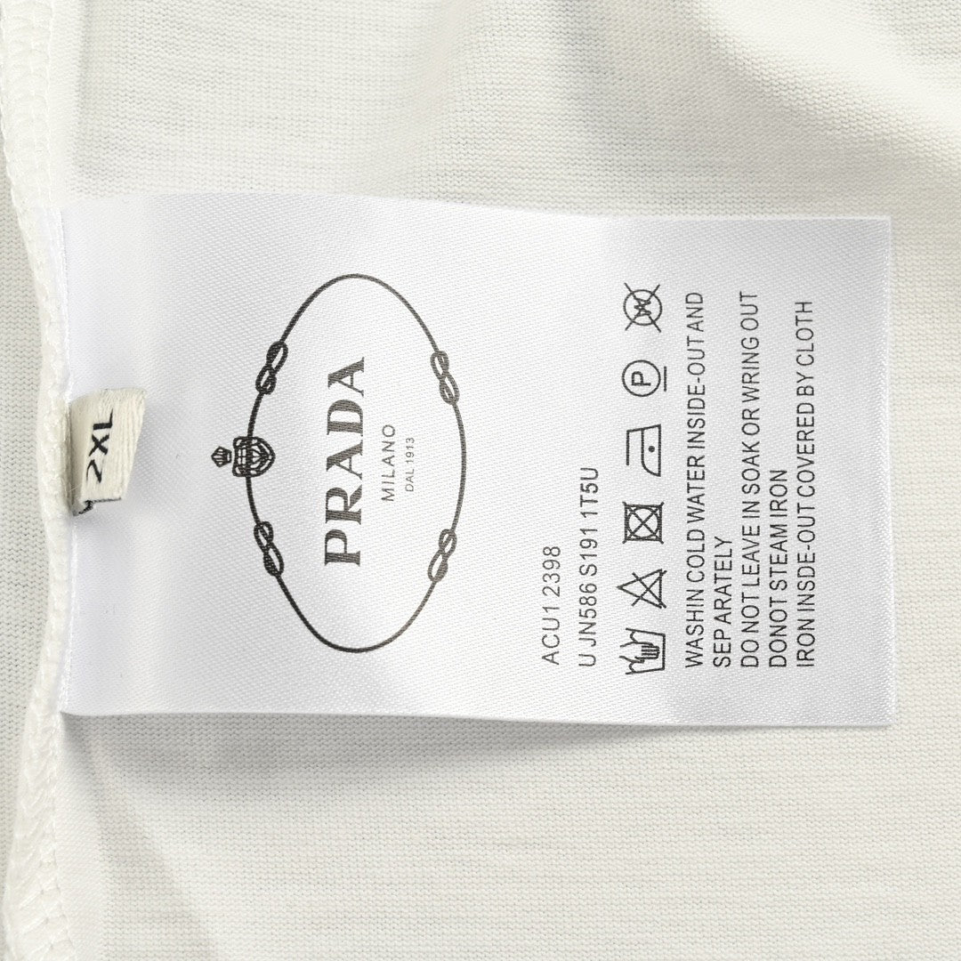 Prada Milano White Emblem T-Shirt - box - replica sneakers