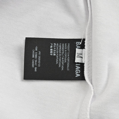 Camiseta Balenciaga con logo de cinta (blanca)