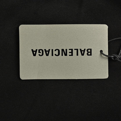 T-shirt noir Balenciaga Society avec motif blanc.