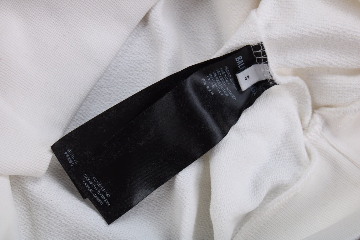 Sudadera blanca con logo de Balenciaga