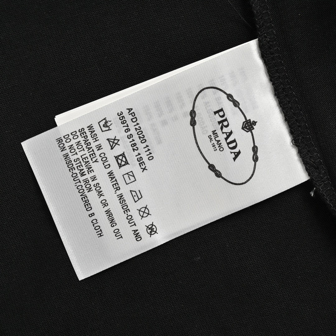 Prada Milano Black Emblem T-Shirt - box - replica sneakers