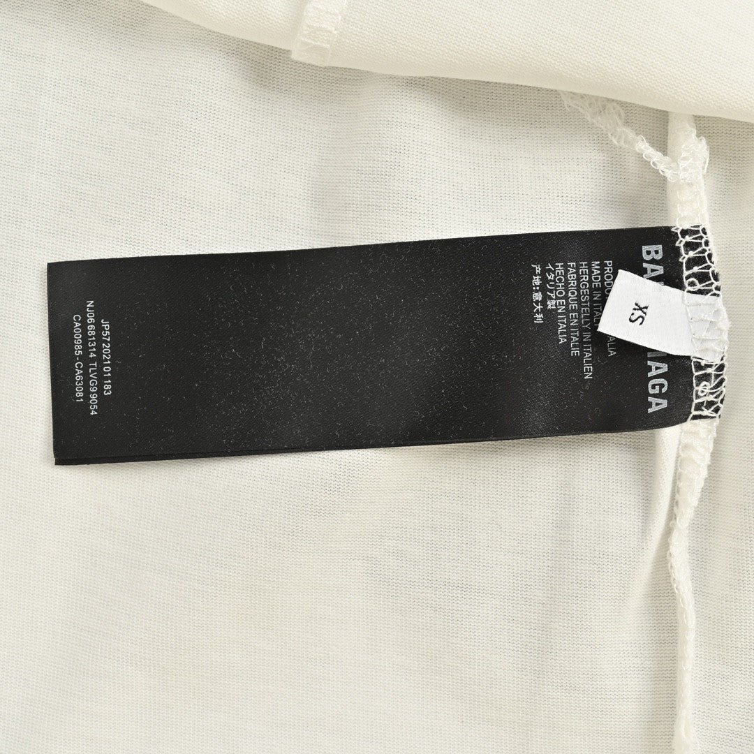 Camiseta Balenciaga con logo azul (blanca)