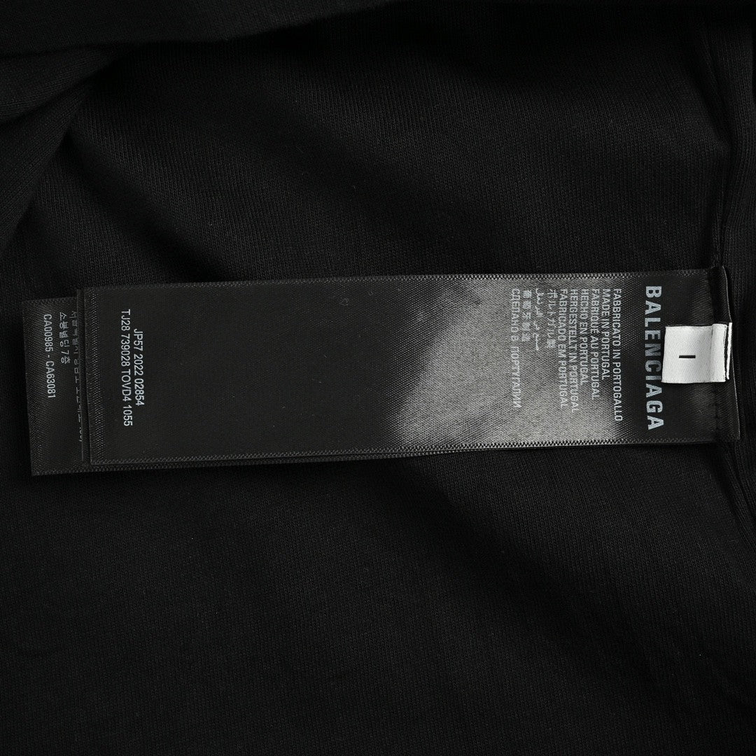 Camiseta de la gira de Balenciaga con cordón (negra)