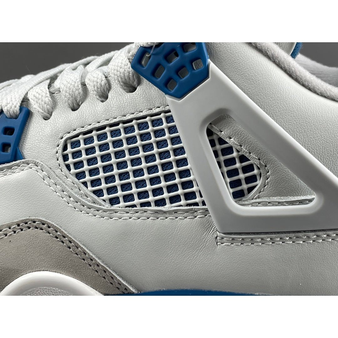 JORDAN 4 - Military - Blue Unisex Streetwear Limited Edition - Experience the iconic JORDAN 4 x MILITARY BLUE, a fusion of timeless style and modern