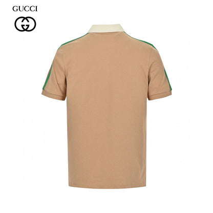 Gucci Stripe Sleeve Polo Shirt - White Unisex Streetwear Limited Edition - <span>This Gucci polo shirt features a sophisticated beige color with signature green and red stripes