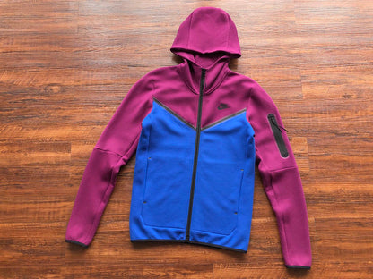 NIKE Tech Fleece Hoodie - Sangria - Game Royal - Red Unisex Streetwear Limited Edition