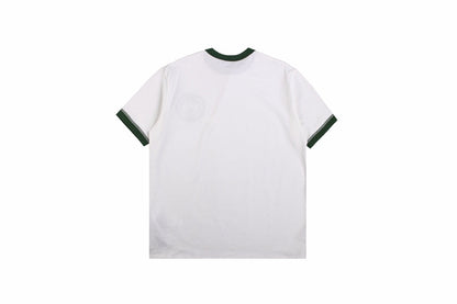 Gucci Polo Shirt With Embroidered Logo Unisex Streetwear Limited Edition - <p dir='ltr'><span>White polo shirt featuring a green embroidered Gucci logo on the chest. Green