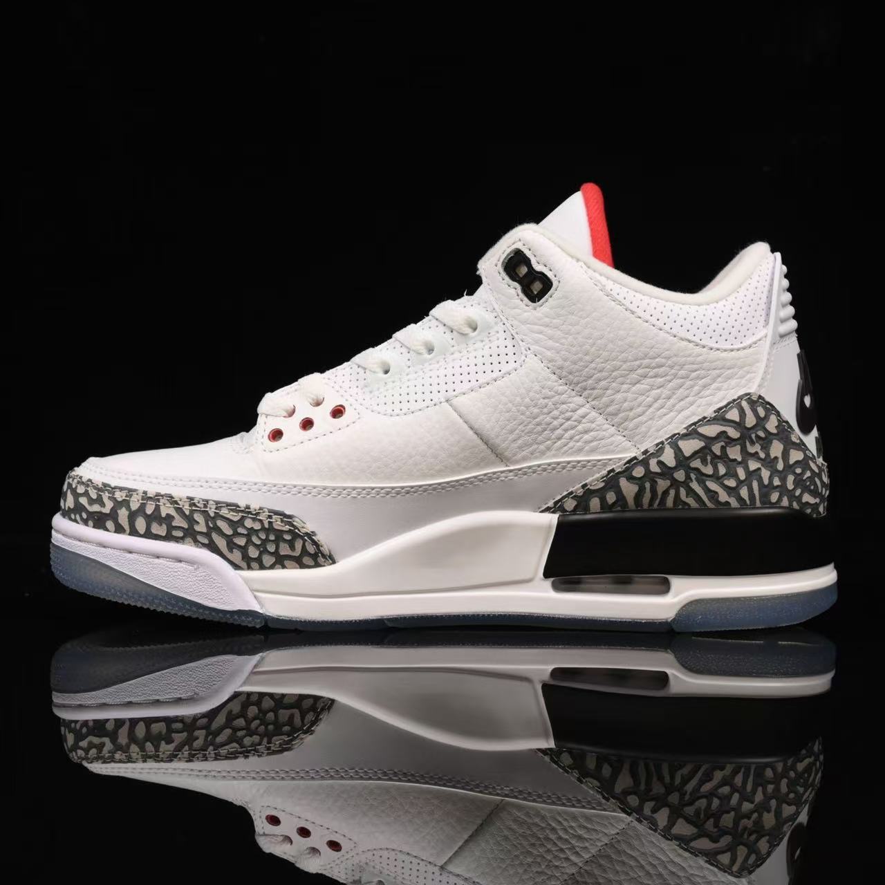 AIR Jordan 3 Retro Free Throw Line White Cement White - - Black Unisex Streetwear Limited Edition