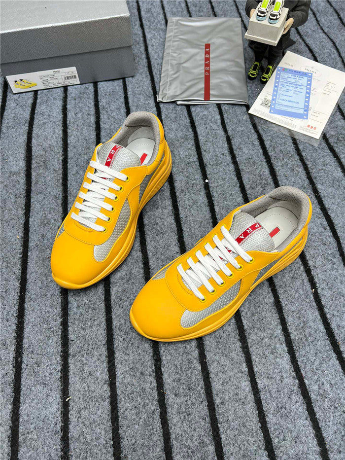 PRADA America's Cup Soft Rubber Silver Sneakers - Yellow Unisex Streetwear Limited Edition