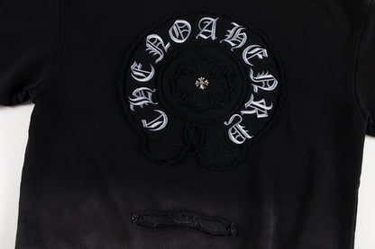 CHROME Hearts Horse Shoe Logo Sweatshirt Gradient - Black Unisex Streetwear Limited Edition