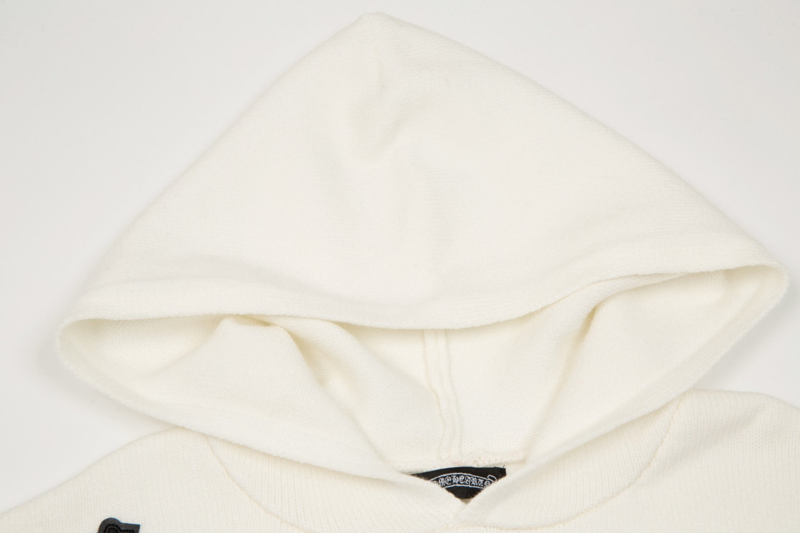CHROME Hearts Cross Patch Hoodie White - Black Unisex Streetwear Limited Edition