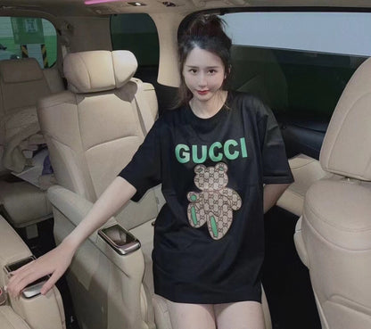 Camiseta Gucci con estampado de osito de peluche - Negra