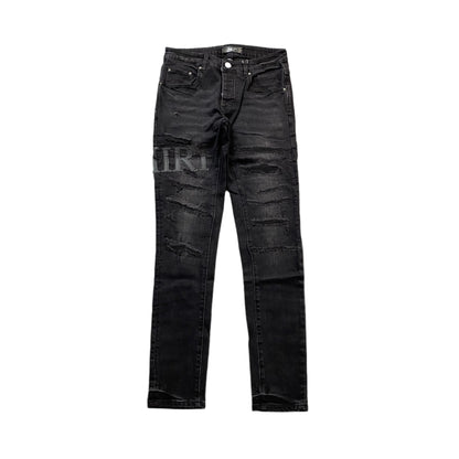 AMIRI Core Applique Leather Jeans Hoodie - Black Unisex Streetwear Limited Edition - The AMIRI CORE APPLIQU | BLACK LEATHER JEANS - REPLICA bring rockstar edge and high-fashion luxury