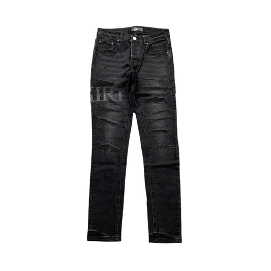 AMIRI Core Applique Leather Jeans Hoodie - Black Unisex Streetwear Limited Edition - The AMIRI CORE APPLIQU | BLACK LEATHER JEANS - REPLICA bring rockstar edge and high-fashion luxury