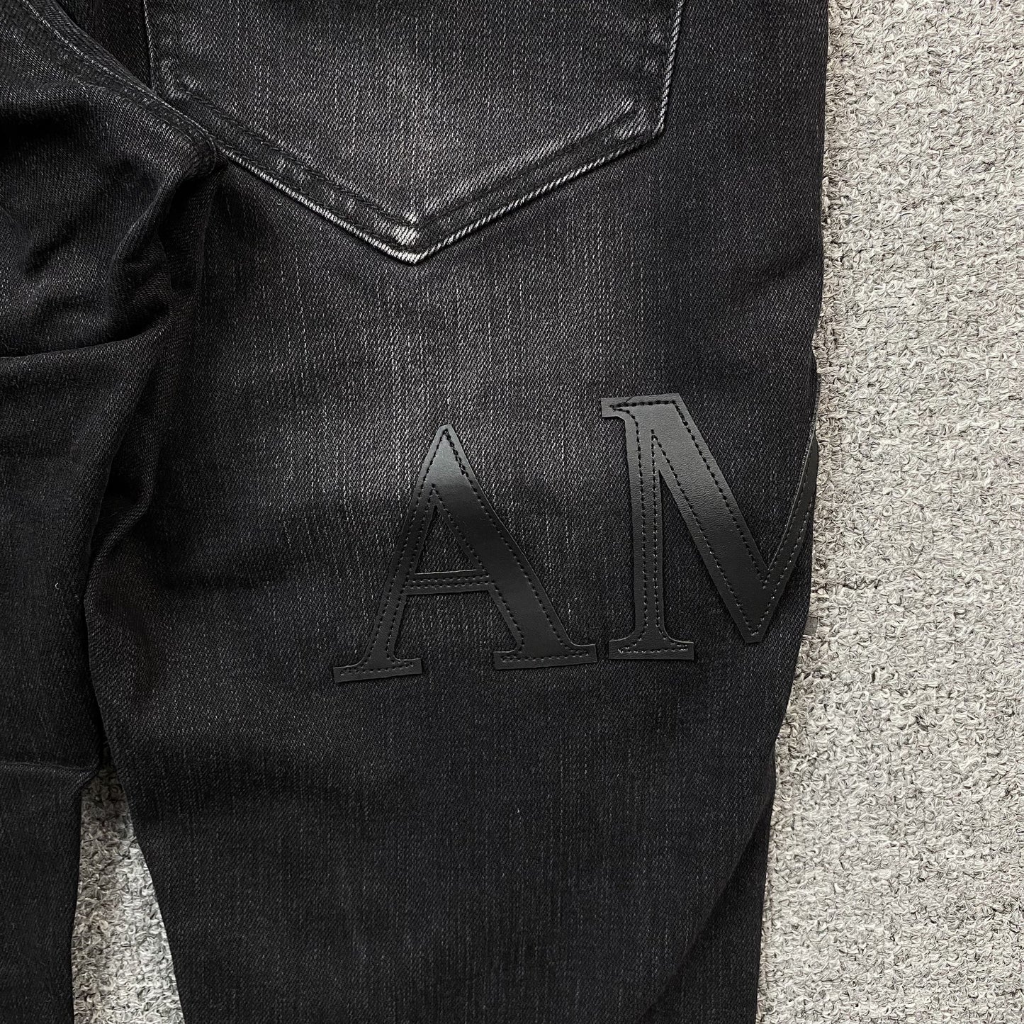 AMIRI Core Applique Leather Jeans Hoodie - Black Unisex Streetwear Limited Edition - The AMIRI CORE APPLIQU | BLACK LEATHER JEANS - REPLICA bring rockstar edge and high-fashion luxury
