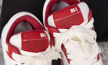 AMIRI Ma-1 - Red Jacket - White Unisex Streetwear Limited Edition - The AMIRI MA-1 x WHITE RED - REPLICA redefines luxury streetwear with a bold fusion